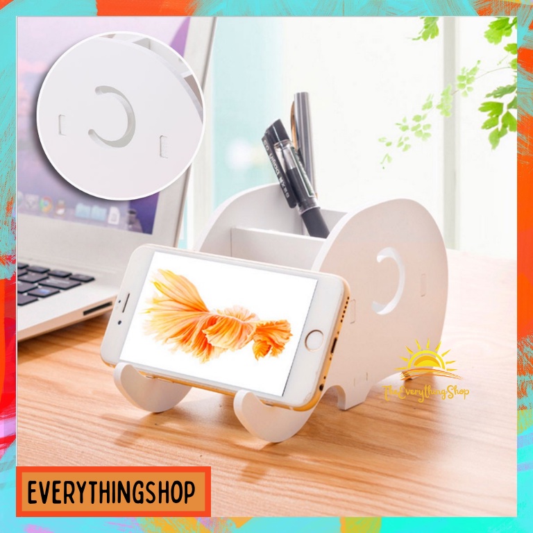DIY Elephant Desk Organizer Mobile Phone Holder Remote Pen Multipurpose ...