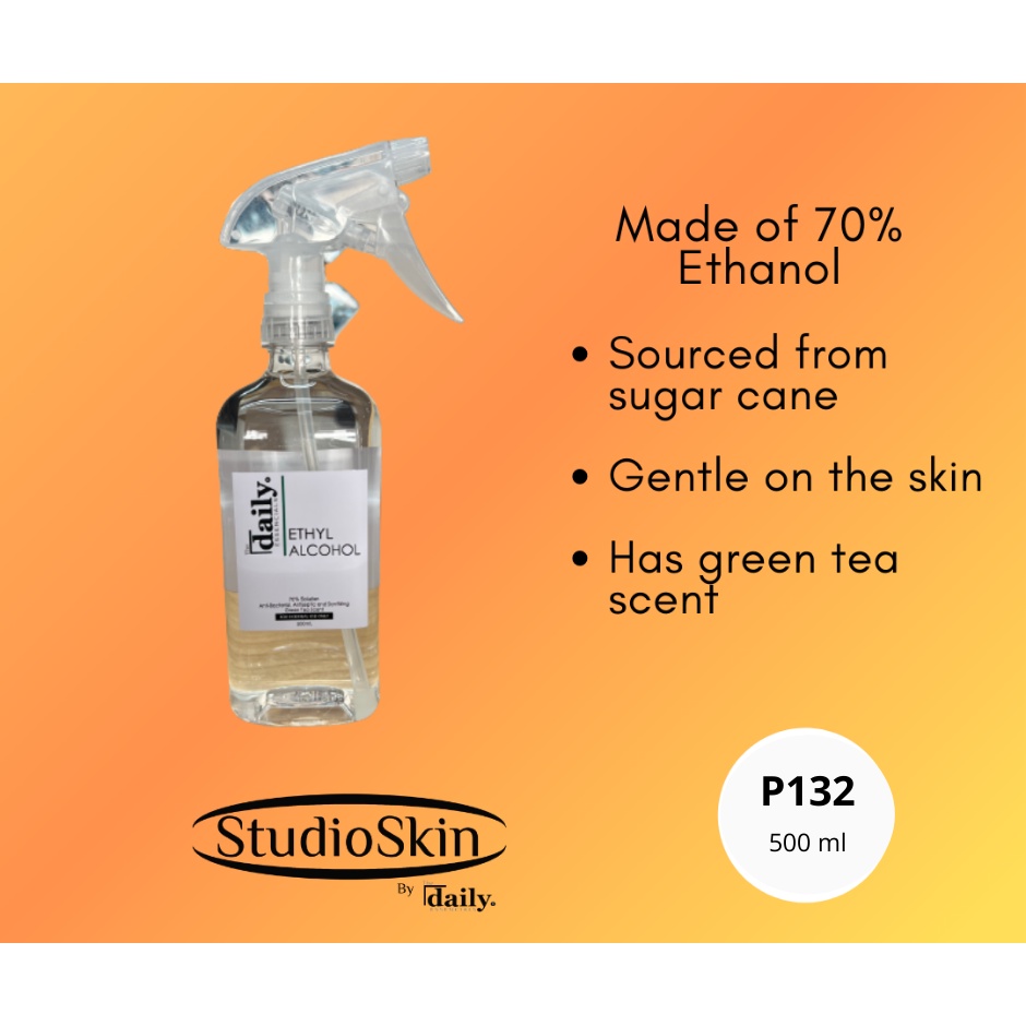 The Daily Essencials Ethyl Alcohol 70 Clear Bottle with Spray 500ml