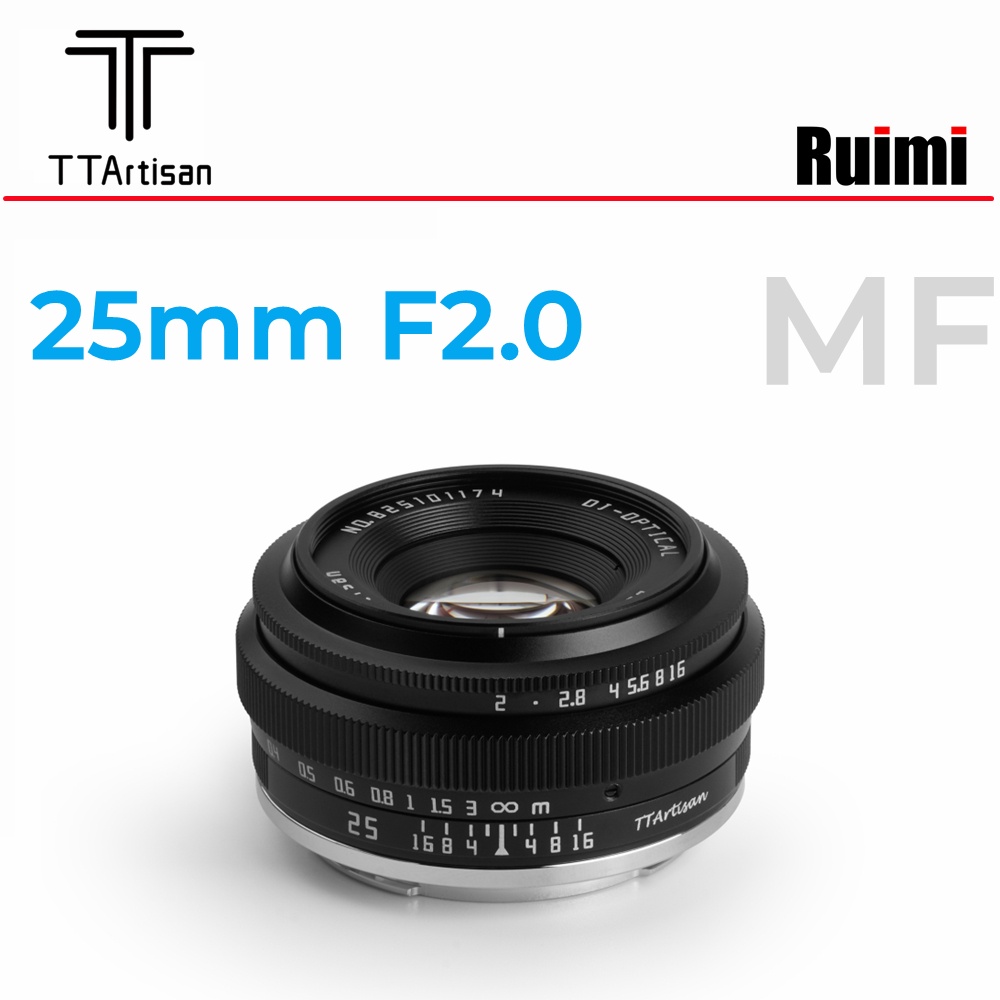 TTArtisan 25mm F2.0 APS-C Handmatige Camera Lens Draagbare Kosteneffectieve Camera Lens Portret Mensheid Straat Stilleven Lens voor M43 Mount