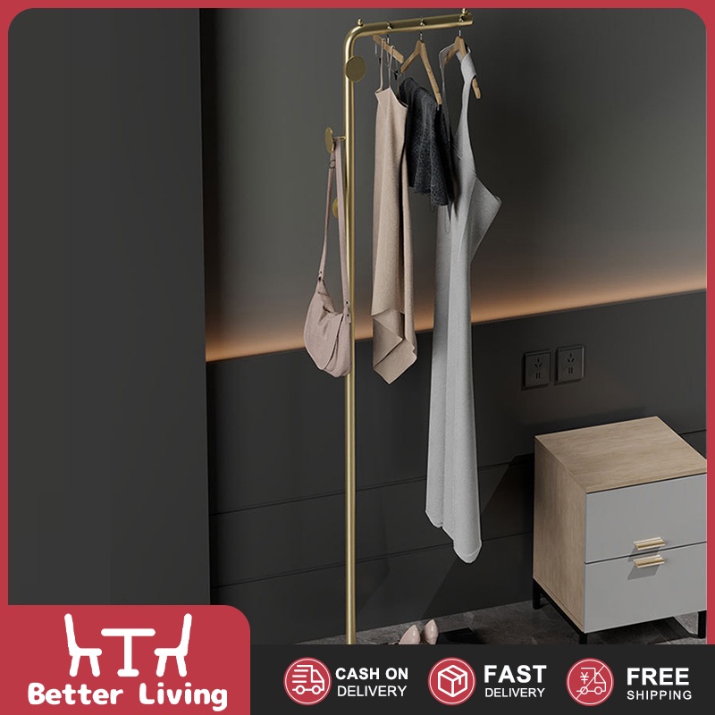 Simple iron clothes rack single pole vertical storage rack landing ...