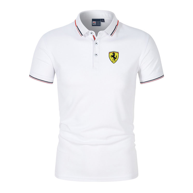 Ferrari Short Sleeve Men s Polo Shirt t Shirt High Quality Business Casual Golf Polos Shirt Tennis Shirt