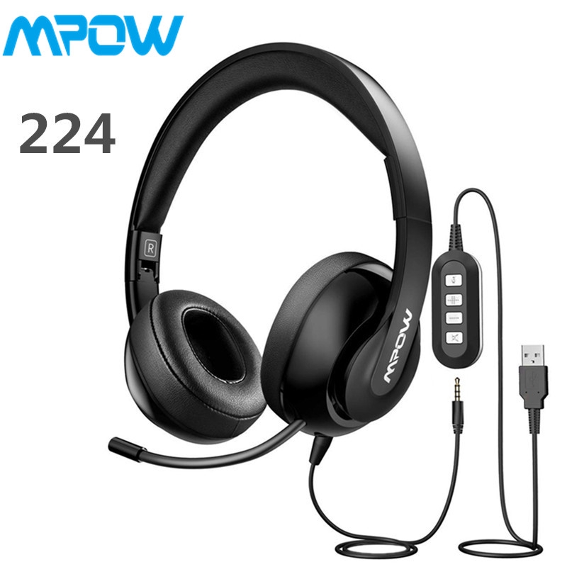 Mpow 224 HC4 [071Upgraded] 3.5mm/USB Foldable Headphone Headset with ...