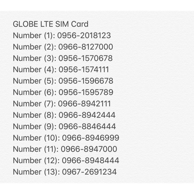 GLOBE LTE SIM Card SPECIAL NUMBERS Shopee Philippines