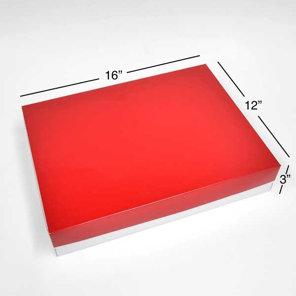 Cake Box, Red, 12 x 16 x 3, Pastry Box, Donut Box, Packaging Box, Gift ...