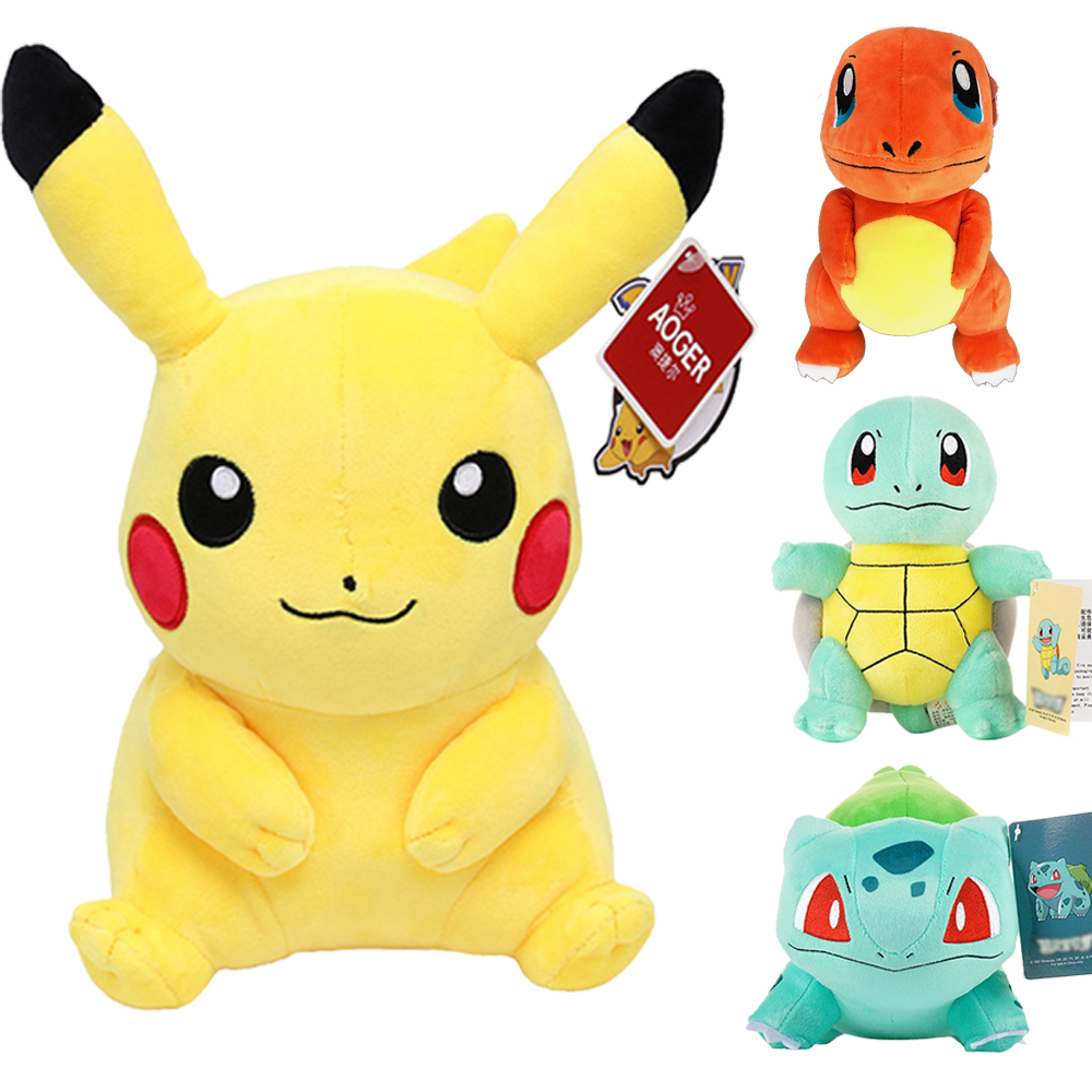 20/25cm Original Takara Tomy Pokemon Plush Toys Pikachu Squirtle