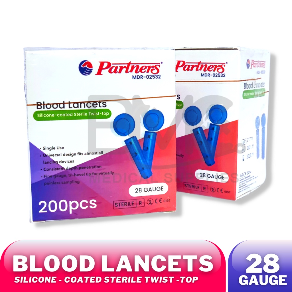 Blood Lancet Gauge 28 Partners (Sterile) Shopee Philippines