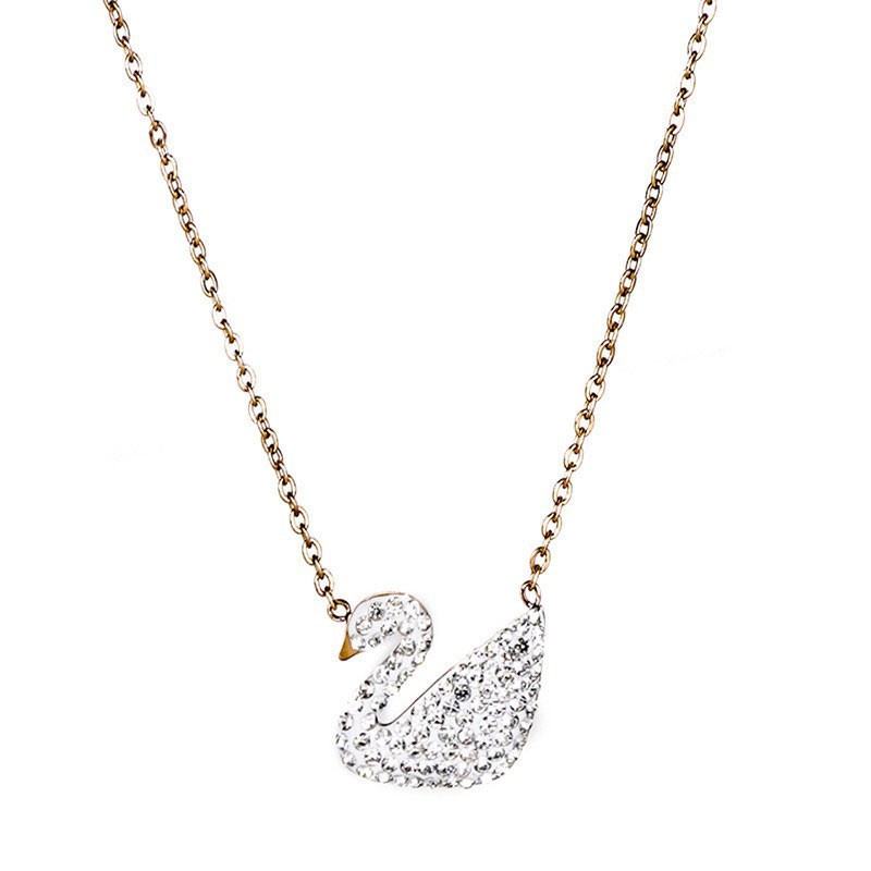 XiaoboACC Korean Fashion Pink Swan Chain Necklace | Shopee Philippines
