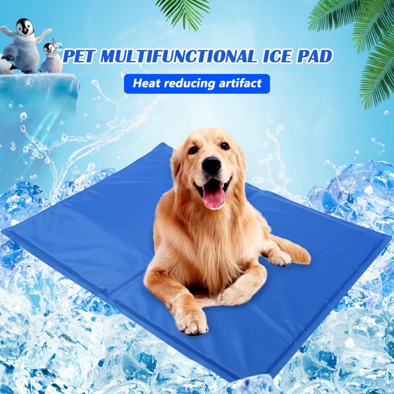 Pet Dog lce Pad Pressure Activated Gel Cooling Silk Mat Dog Cooling Pad