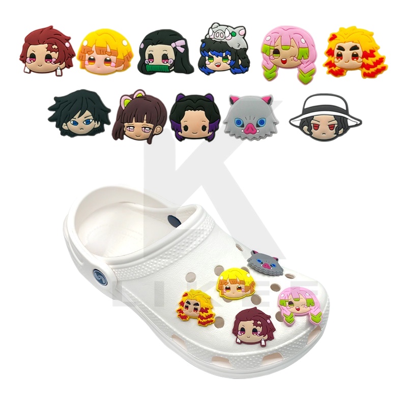2022Cute Demon Slayer Cartoon Japanese Cartoon Crocs Decorate Shoe