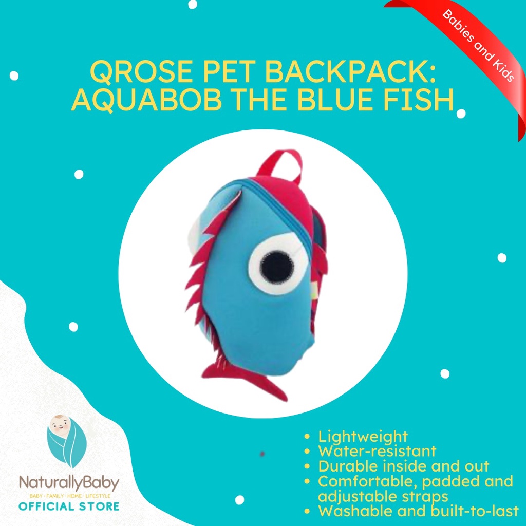 QRose Pet Backpack - Aquabob The Blue Fish | Shopee Philippines