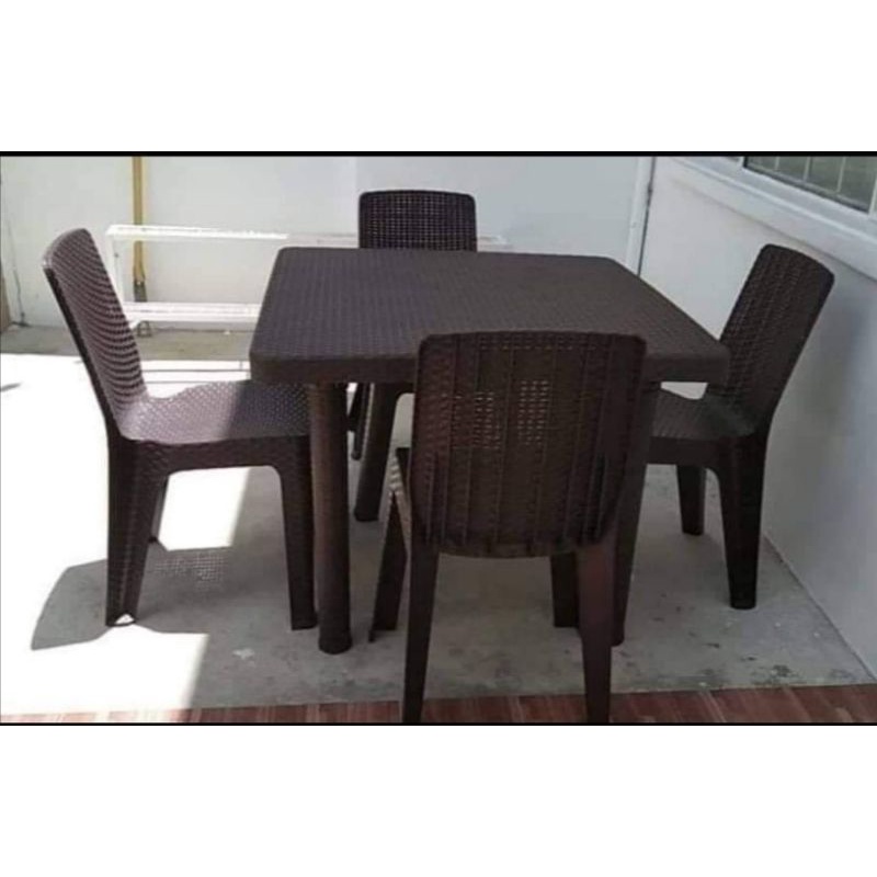 COD RATTAN TABLE SET 4SEATER | Shopee Philippines