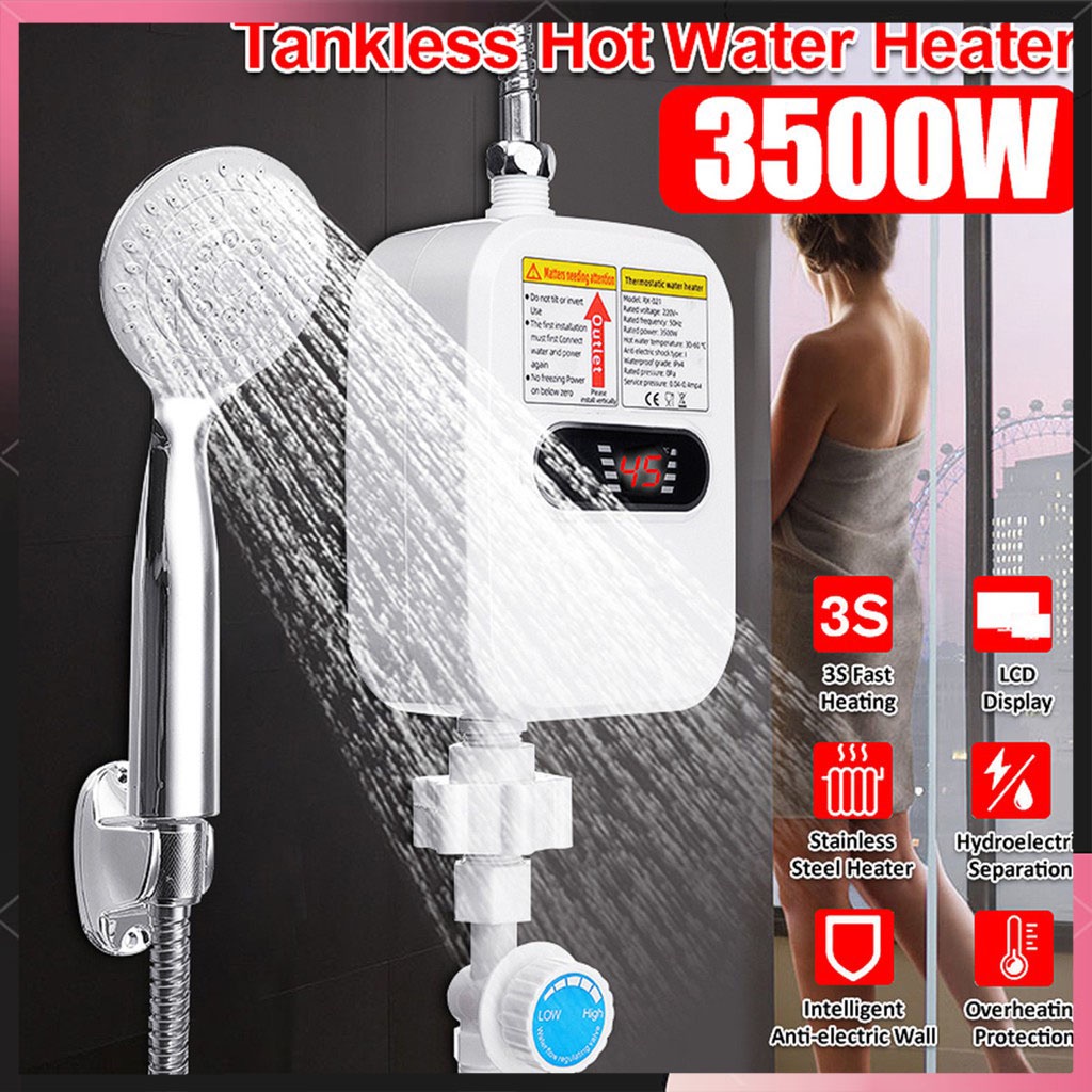 3500W 220V water heater, instant electric water heater in bathroom ...