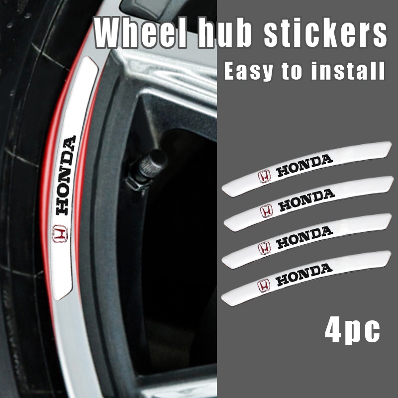 Rims Wheel Hub Edge 4pcs Stickers For Honda Logo fit Civic Fit City ...