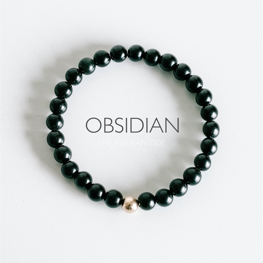 Genuine black obsidian deals bracelet