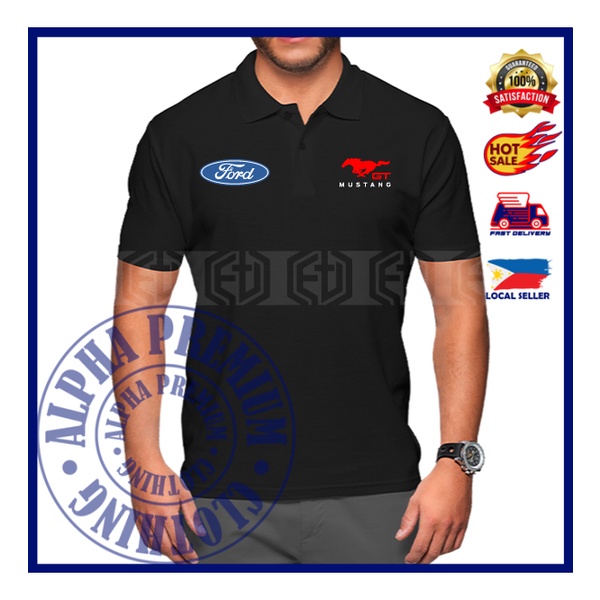Ford Mustang Stack Graphic T-Shirt - Unisex Charcoal Tee, Large, 100% Cotton