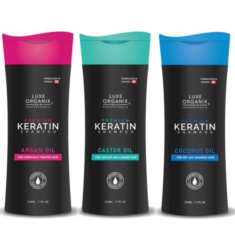 Luxe Organix Premium Keratin Shampoo•ARGAN•CASTOR OIL•COCONUT OIL ...