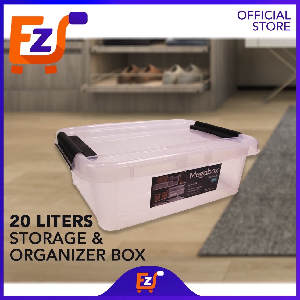 EZ DEAL Megabox 20-Liter High Impact Resistant Storage & Orgaziner Box ...