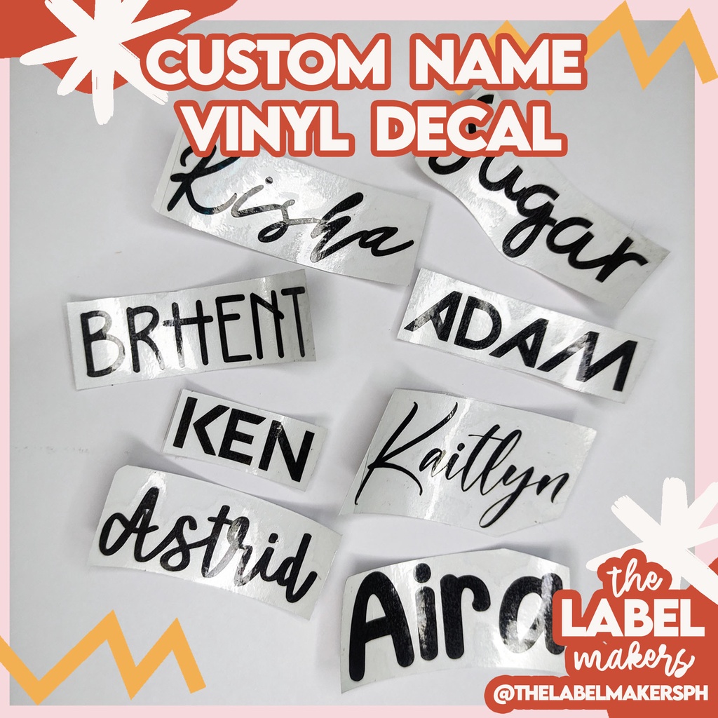 Custom Name Sticker Vinyl Decal | Shopee Philippines