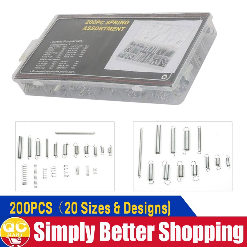 Hot 200pc Spring Assortment Set Compression Carburetor Extension Spring ...