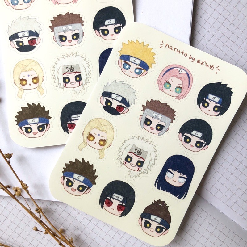 Naruto Sticker Sheet | Sasuke Sakura Itachi Kakashi Hinata Jiraiya ...