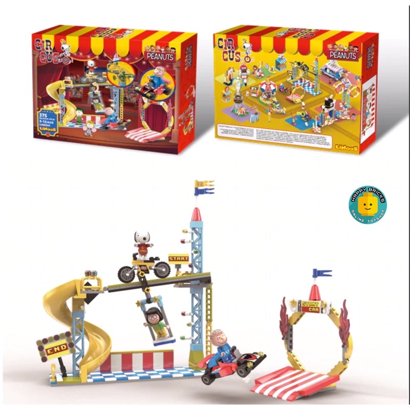 Original LINOOS PEANUTS SNOOPY Circus set Building Blocks Toy with Box ...
