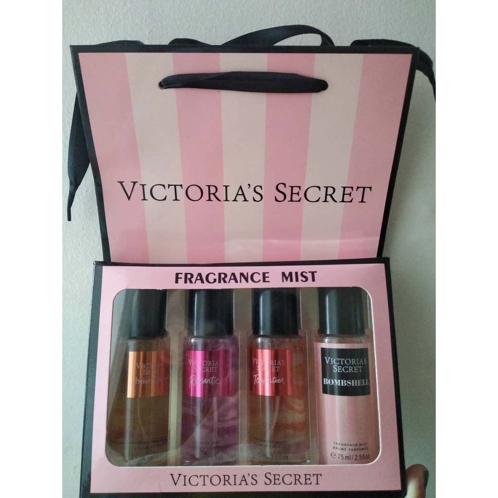 cod! victoria's secret fragrance mist 4in1 set w\paper bag 75ml ...