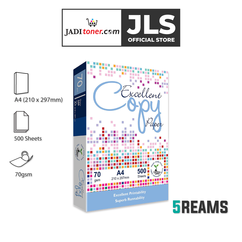Excellent Copy A4 Paper (70gsm x 500 Sheets x 5 Ream) - JADI LIFE ...