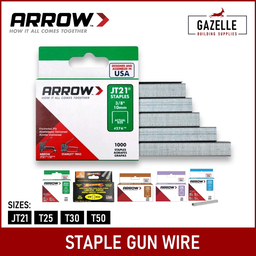 Arrow Staples Staple Gun Wire Fasteners Gun Tacker Wire JT21 / T25