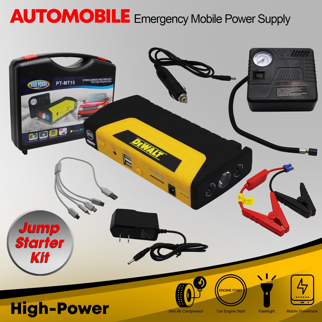 Dewalt V Automobile Power Supply Jump Starter Kit Mini Portable Air