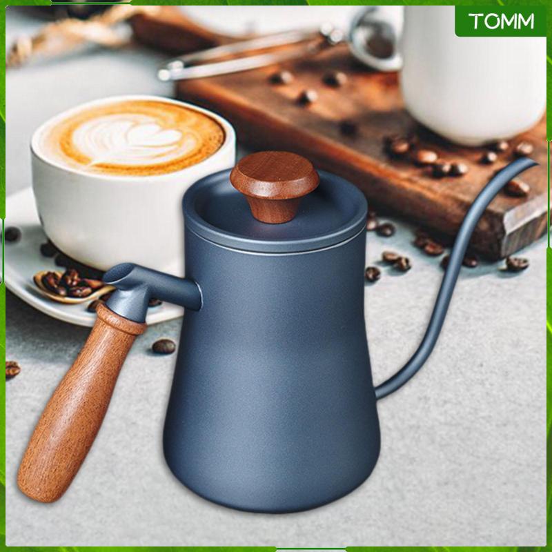 Drip Kettle Wooden Handle Espresso Moka with Long Spout Gooseneck