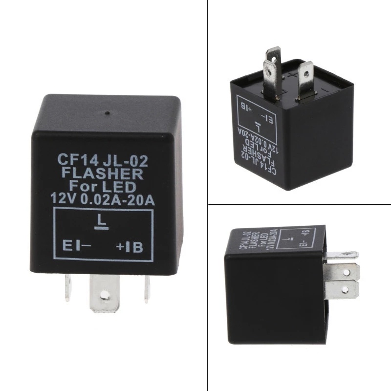 Keenso CF13-JL02, Relè lampeggiante a LED per auto, 12 V, 3 pin, Regolabile, Per indicatori di direzione