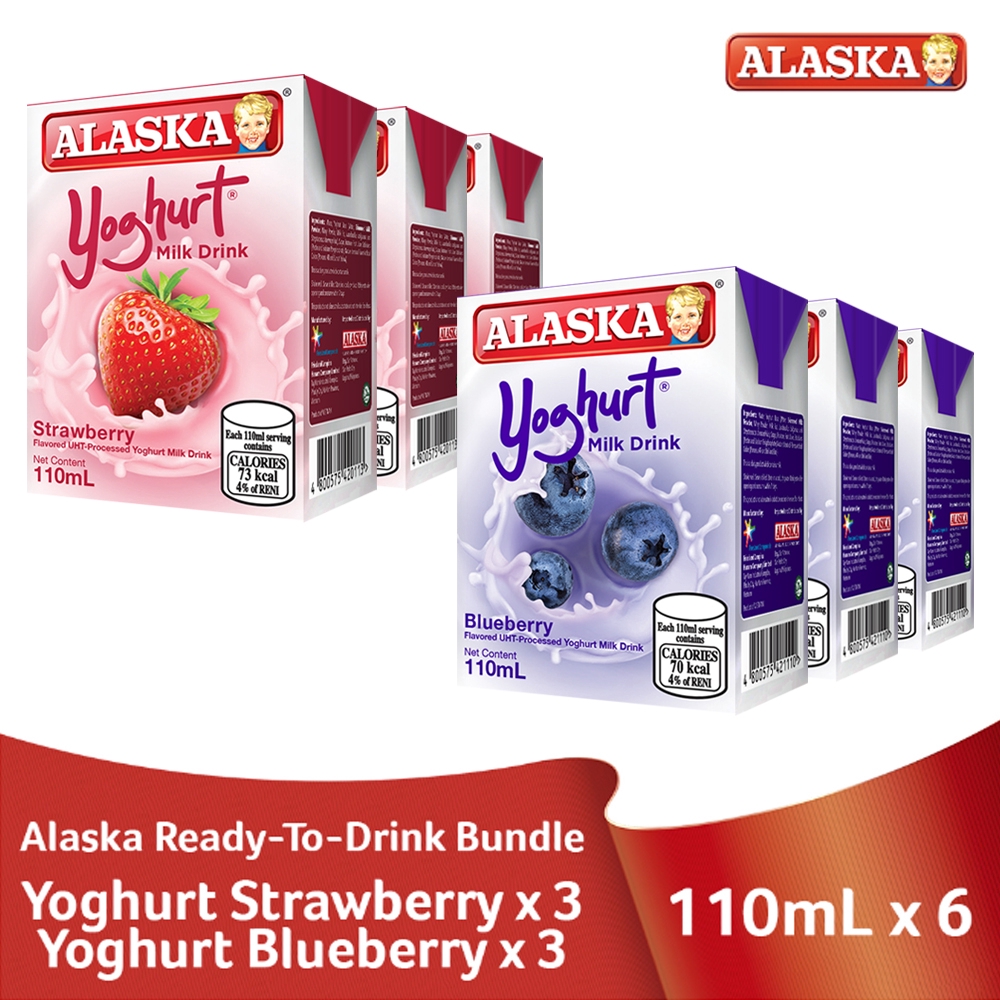 Alaska Ready To Drink Yoghurt Strawberry Yoghurt Blueberry 110ml