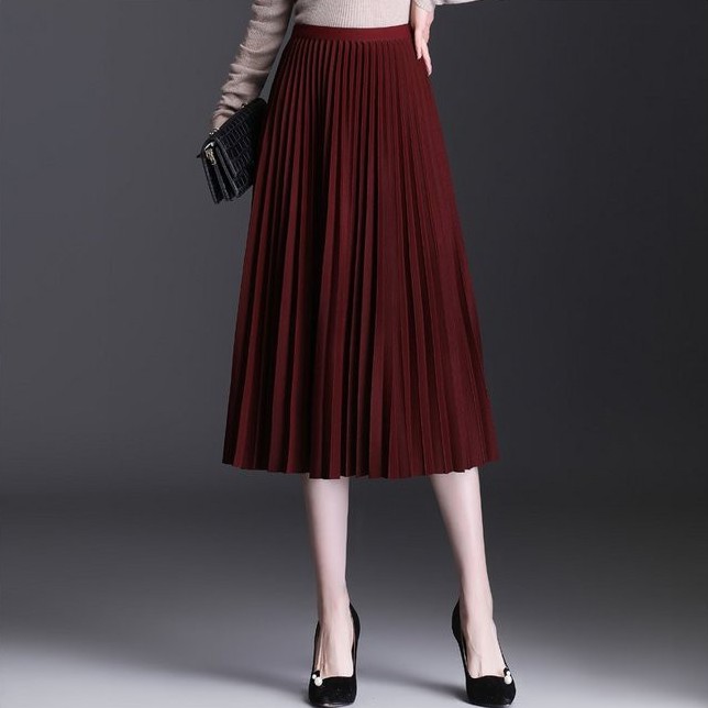 Mall quality plain pleated circlular skirts gaterize waistline | Shopee ...