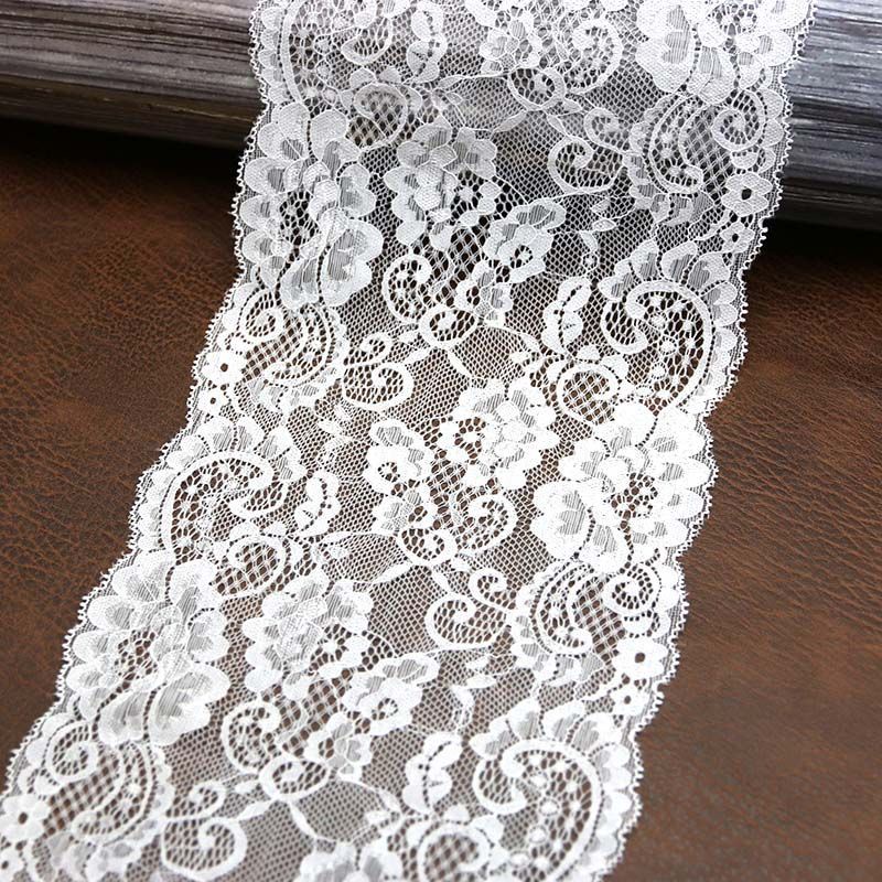 [3m/roll] White Stretch Lace With A Width Of 17cm French Hollow For ...