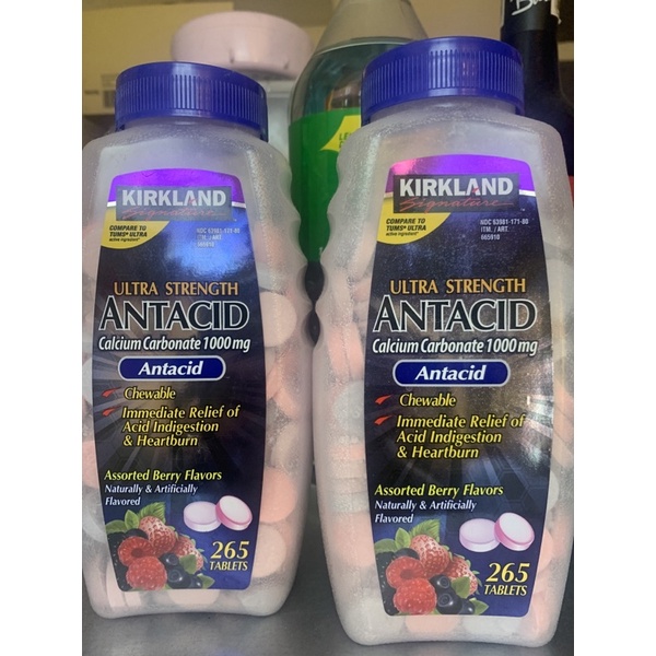 Kirkland Signature Ultra Strength Antacid for heartburn and acid indigestion relief (265 tablets
