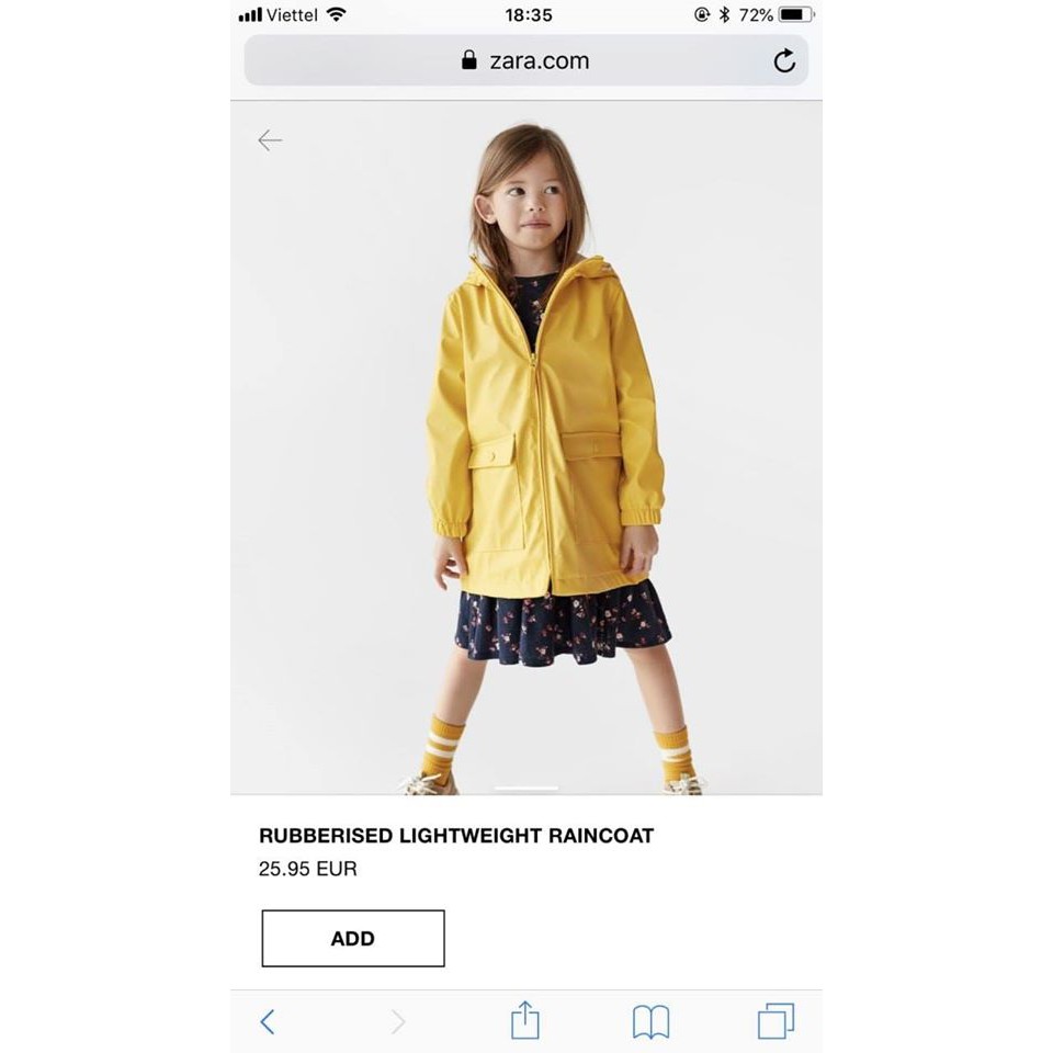 Zara yellow raincoat top