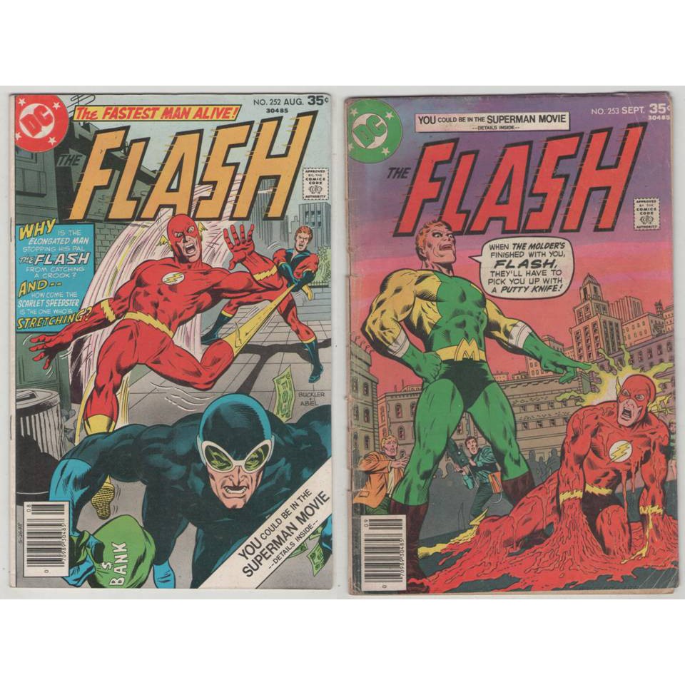 Flash 252-253 set (1977) Molder (intro) arc 252 VGF, 253 GD-. 1970's ...
