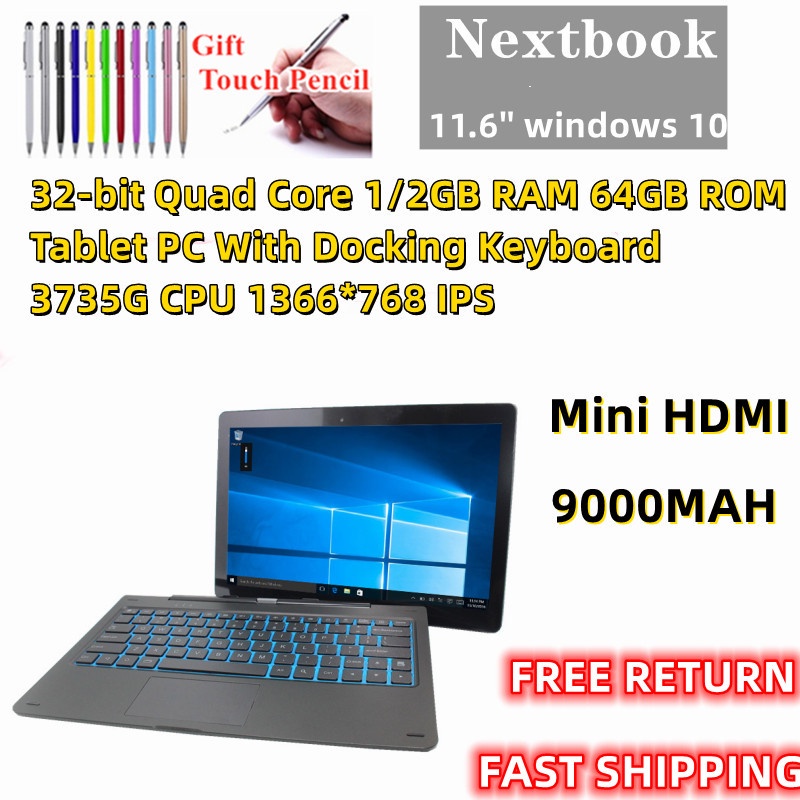 11.6 Inch Windows 10 Home Nexbook Quad Core 2gb Ram 64gb Rom 11a  1366*768ips Intel Atom X5-z8350 Cpu Hdmi-compatible Tablet Pc - Tablets -  AliExpress