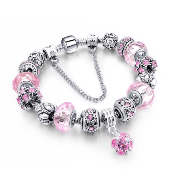 Pandora Inspired Charm Bracelets with Murano Beads and Crystals