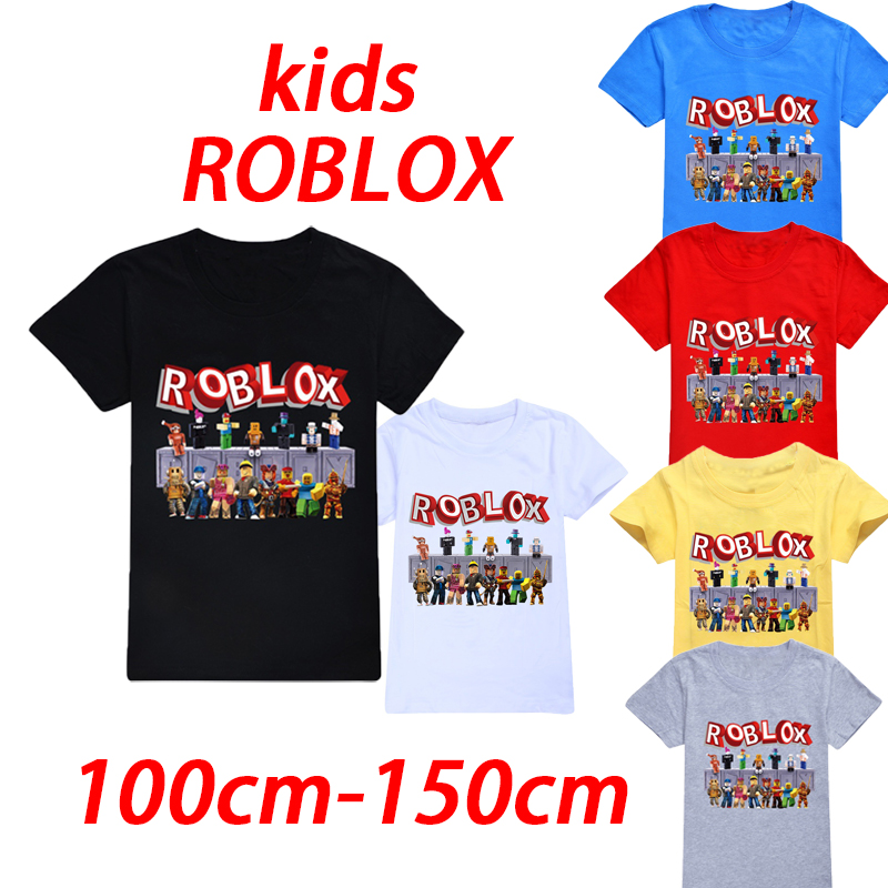 Primavera Verão Roupas Infantis Roblox Cartoon Short Sleeve T-shirt Boys  Girls Roupas Impressas Camisa Top Graphic Tee 2-16years