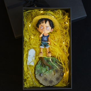 One Piece Hand-made Luffy Gk Infância Nariz Picking Areia