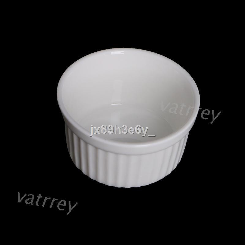 VA* 6Pcs White Porcelain Souffle Ramekins Desserts Custard Cups Baking Tools 4oz Shopee