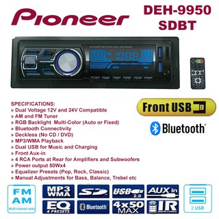 Radio Carro Bluetooth USB Aux-In MP3 Pioneer MVH-S215BT