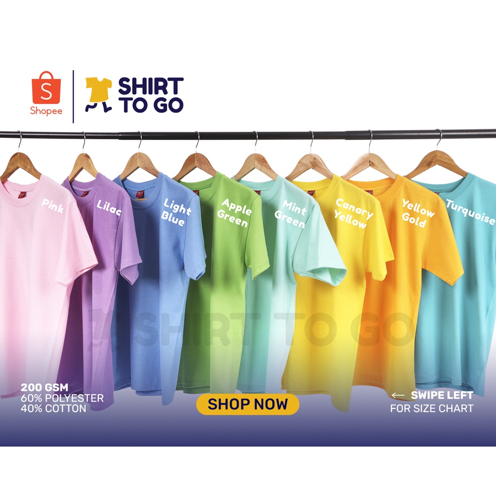 YALEX Plain T Shirt for Men and Women PASTEL COLORS Shopee Philippines