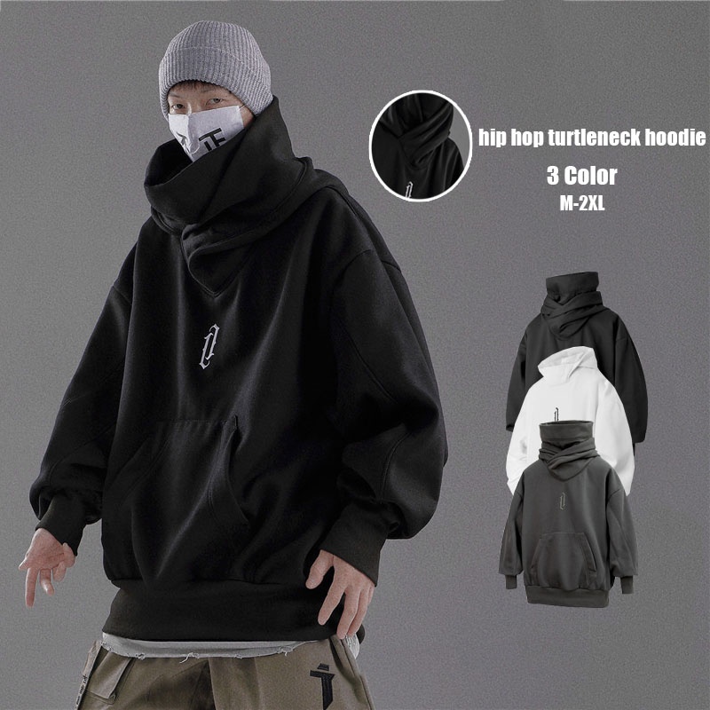 【M-2XL】Japanese Harajuku style oversized collar hoodie men's hip-hop ...