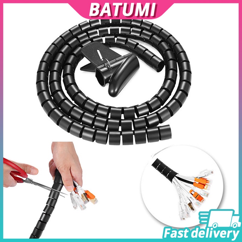 Cable Holder Organizer Flexible Spiral Tube Wire Management Storage ...