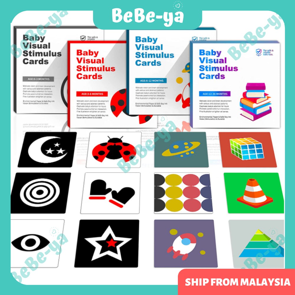 Baby Flash Card Black White Sensory Visual Stimulation Flashcard High