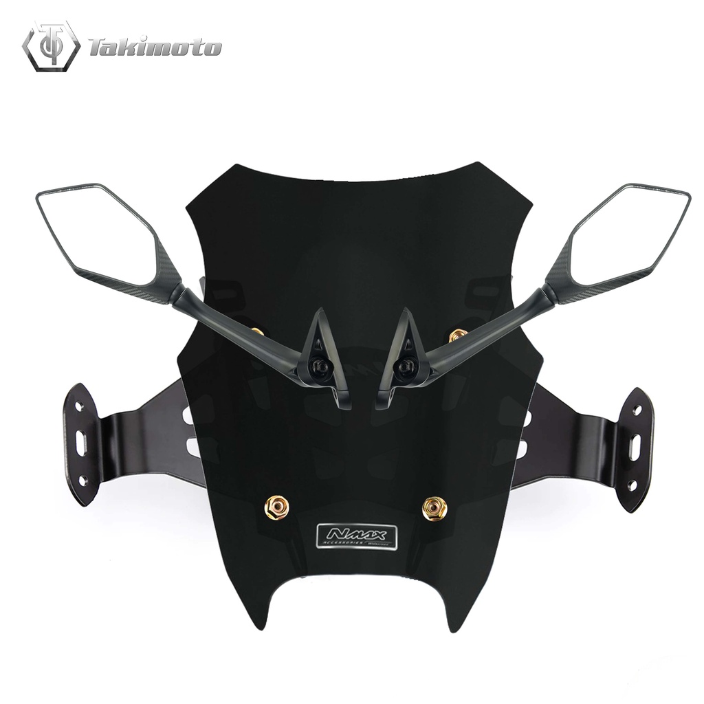 Takimoto NMAX V2 Windshield Bracket With Side Mirror & Visor Set High Quality Aluminum with