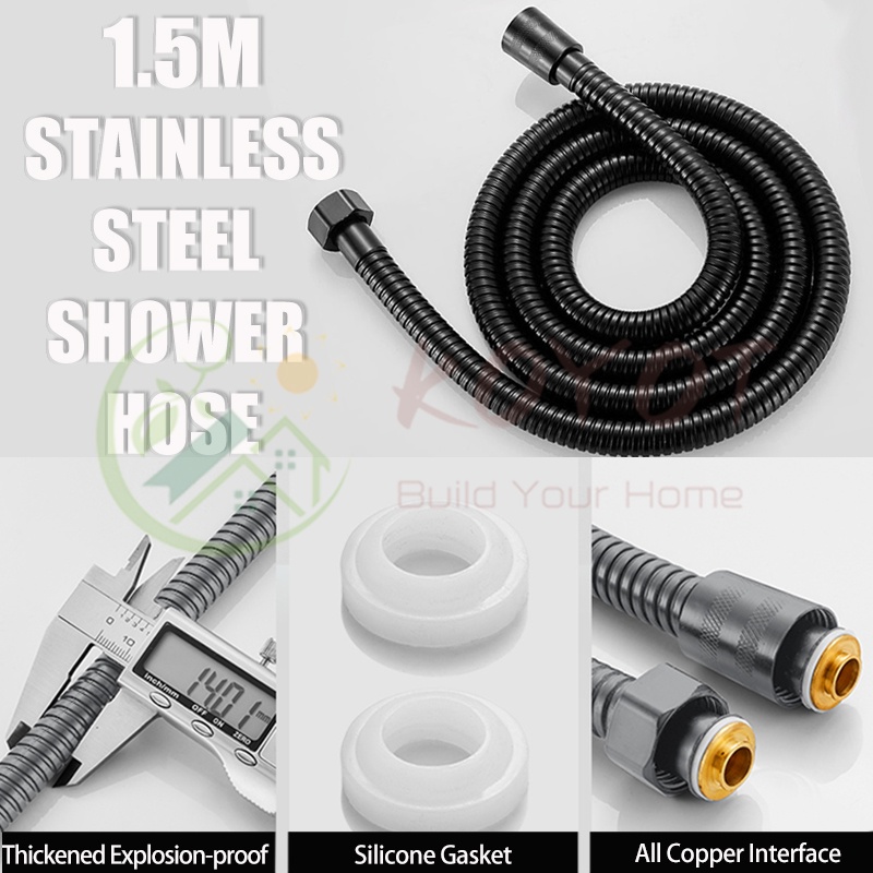 KOYOT 3 in 1 Black Shower Head with Hose Holder Set High Pressure ...
