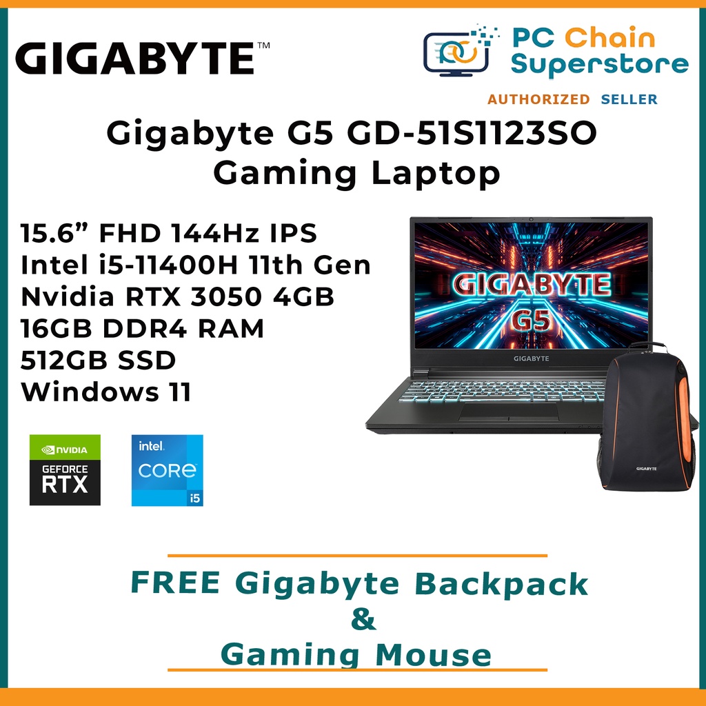  GIGABYTE G5 GD - 15.6 FHD IPS Anti-Glare 144Hz, Intel